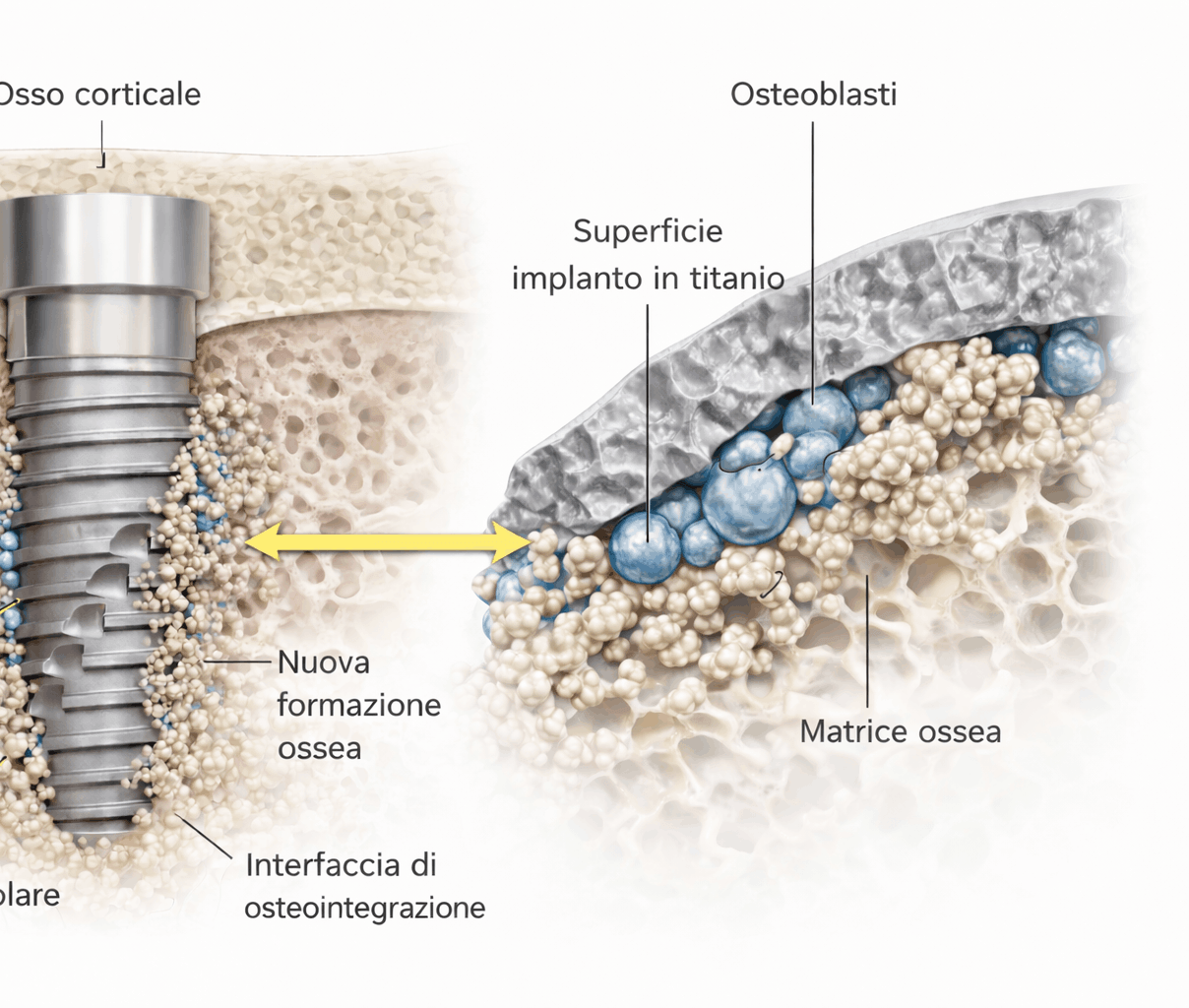osteoingrazione impianti dentali